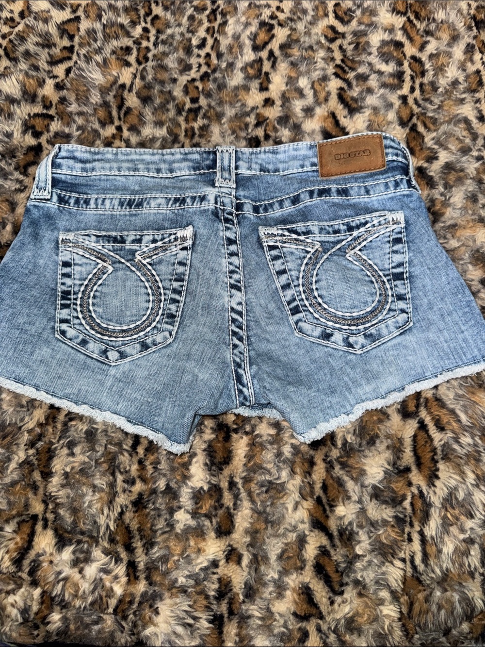 Big Star Light Blue Distressed Denim Cutoff Shorts - Picture 2 of 2
